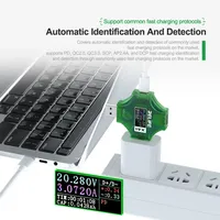Relife XA1 Ampèremètre portable Testeur de courant de tension 2-en-1 USB Type-C PD Voltmètre numérique pour réparation de téléphone portable Type-A Type-C