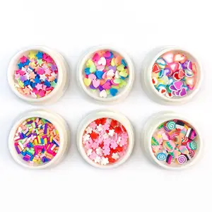 C107 SAFENG Valentine's Day 6 Boxed Nail Art Clay Slices Heart Lollipop Mixed Polymer Clay Slices Sprinkles For Nail Art