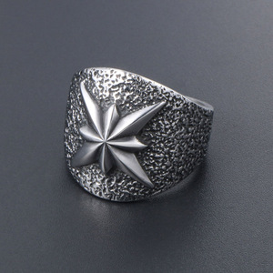 Retro Flower <b>Titanium</b> Steel <b>Ring</b> Unisex Gift SA1038 - Product Image 3