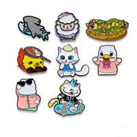 Broches personnalisées en métal de haute qualité avec logo sur mesure, motifs chats et animaux mignons, émail souple ou dur
