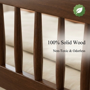 <span class=keywords><strong>Lit</strong></span> pour enfant en bois <span class=keywords><strong>de</strong></span> noyer massif <span class=keywords><strong>de</strong></span> style mid-century, taille complète, écologique, avec tête <span class=keywords><strong>de</strong></span> <span class=keywords><strong>lit</strong></span> à tiges, durable et sûr pour les hôtels et les chambres à coucher à domicile - Product Image 2