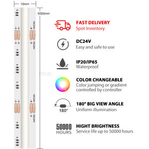 Tira de LED COB de 840 chips/m, 24 V CC, RGB Cambiante, IP20, Decoración Interior y Exterior, Tira de LED COB RGB - Product Image 6
