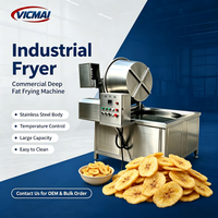 Freidora Eléctrica Industrial Comercial de Acero Inoxidable 304 para Procesamiento de Papas Fritas, Chips de Plátano y Cacahuetes