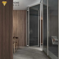 Portes pliantes modernes en aluminium, systèmes de cloisons coulissantes en verre, isolation thermique manuelle, pour chambre, villa, extérieur