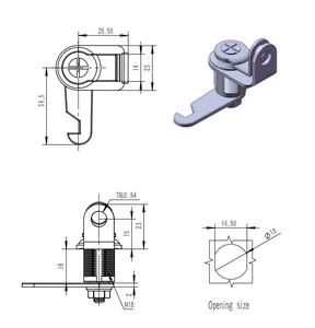 Dispositivo de candado de bloqueo de leva de acero al carbono JUCRO DL418, aleación de Zinc para hoteles, gimnasios, dormitorios, villas, talleres, escuelas, Apartamentos - Product Image 6