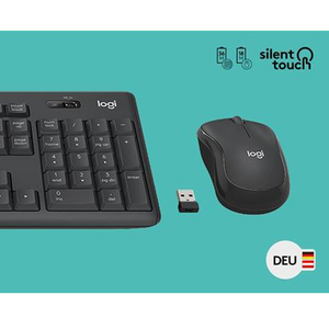 ชุดคีย์บอร์ดและเมาส์ไร้สาย Tastatur-Maus รุ่น MK295 พร้อมปุ่มกดแบบเงียบ รูปแบบ QWERTY รุ่น 920-009794 - Product Image 3