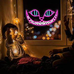 Cheshire Cat LED Neon Signs Dimmable Smile Cat Wall Art Corps de lampe en plastique pour décor de chambre d'hôtel dans le style <span class=keywords><strong>Alice</strong></span> <span class=keywords><strong>au</strong></span> <span class=keywords><strong>pays</strong></span> <span class=keywords><strong>des</strong></span> <span class=keywords><strong>merveilles</strong></span> - Product Image 6