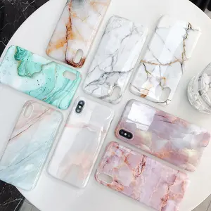 Imd Marble Stone Gel Case for Apple iPhone 15 pro 6 8 Plus 5 5s X 10 XR XS Max Cases Black White Soft phone Case
