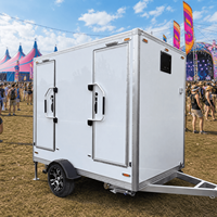 Toilettes mobiles compactes à double réservoir autonome avec chasse d'eau à pédale pour événements extérieurs et mariages