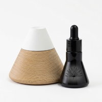 Diffuseur d'huiles essentielles en bois et pierre de diatomite volcanique, diffuseur d'aromathérapie naturel en bois pour la maison