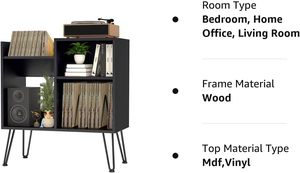 Vinyl <strong>Record</strong> Player Stand - Turntable Table with Storage for 280 Albums, <strong>Record</strong> Holder Display Shelf, Media Stereo Audio <strong>Cabinet</strong> - Product Image 3