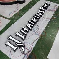 Enseigne commerciale personnalisée en LED 3D étanche |   Enseigne publicitaire extérieure en lettres lumineuses acryliques avec télécommande