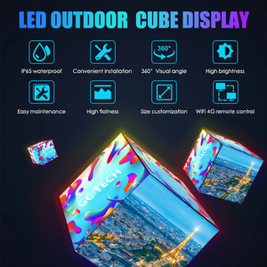 <span class=keywords><strong>Machine</strong></span> publicitaire pour panneaux muraux numériques d'intérieur Cube <span class=keywords><strong>LED</strong></span> Horloge vidéo transparente P3.91 5x3D Écran d'affichage 2.5mm pour magasin de détail - Product Image 6