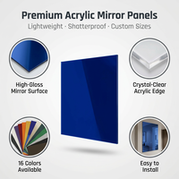 Plaques de miroir acrylique PMMA autocollantes anti-rayures de haute qualité, modernes, 0,8-2 mm, pour la décoration intérieure, découpe multicolore