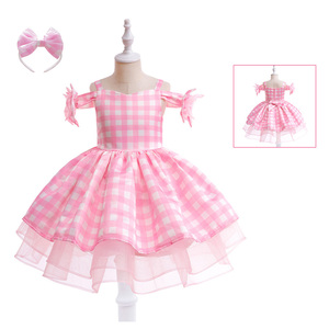 Nouvelle Robe de Fille en Satin Rose à Volants Floraux MQATZ pour Film, Costume de Cosplay d'Halloween pour Enfants de 6 Ans - Product Image 1