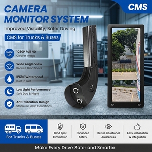 Sistema de Cámara de Visión Trasera <span class=keywords><strong>Viracle</strong></span> VEM-03-2CH de 12.3 Pulgadas y 1080P con Visión Nocturna para Camiones Pesados, Autobuses y Autocares (24V) - Product Image 4