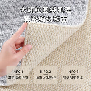 Tapis rond Deema Cyclone beige uni en fibres chimiques, nettoyage localisé, pour usage domestique - Product Image 4