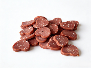 ขนมสัตว์เลี้ยงรูปหัวใจรสเป็ดและปลาค็อด OEM ย่อยง่าย รสชาติสองเท่า สำหรับสุนัขทุกสายพันธุ์ ไม่มีสีสังเคราะห์ 100 กรัม - Product Image 3