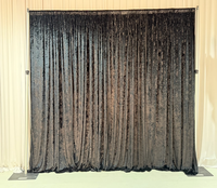 Tirai Kain Beludru Hitam 10ft * 20ft, Tirai Latar Belakang Pesta Pernikahan Custom, Kain Tebal, Tirai Beludru Tekstur Lipat