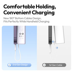 ROMOSS 20000mAh 파워뱅크 내장 케이블 포함, PD 22.5W 휴대용 충전기, 4개 출력 및 2개 입력 배터리 팩 아이폰 17용 - Product Image 4