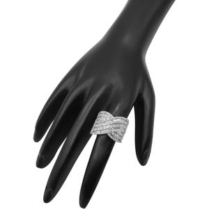 Bague en argent sterling 925 sertie de diamants baguette, pour femme, fiançailles, mariage, bijoux fins, vente en gros - Product Image 3