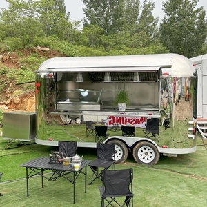 Carretto Mobile per Gelati, Caffè, <span class=keywords><strong>Hamburger</strong></span> e <span class=keywords><strong>Pizza</strong></span> in Acciaio Inox, Rimorchio per Cibo e Snack Completamente Attrezzato - Product Image 1