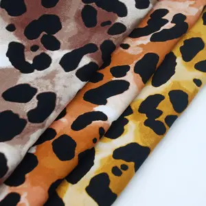 Custom poplin colorful challis colored tiger stripes leopard 100% rayon print fabric