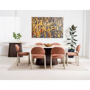 Nuovo Set Tavolo da Pranzo in Pietra Stile Francese Ovale Moderno per Piccoli Appartamenti con Sedie - Product Image 2