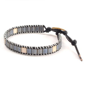 Memoria Ajdut tamaño hecho a mano 1,5mm cuerda de cuero trenza Tila de piedra pulsera para los hombres - Product Image 5