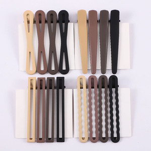 Pince à cheveux bec de canard marron café sans couture 12 cm en acier au carbone élastique pour femme, accessoire de coiffure quotidien - Product Image 1