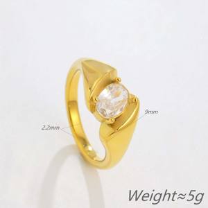 Bague ovale torsadée en acier inoxydable bicolore or et argent avec zircon - Plaqué or 18 carats, bijou minimaliste de luxe léger pour le quotidien - Product Image 6