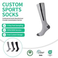Chaussettes de compression en coton pour hommes, pour le sport, le cyclisme, la course à pied, l'été, antibactériennes, avec fermeture éclair, manchette longue