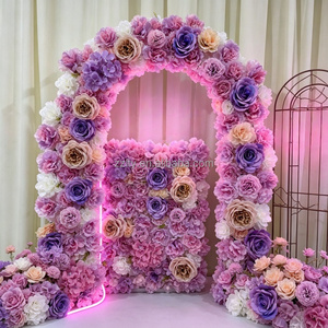 Parete Floreale Artificiale Realistica Morbida per Sfondo Matrimonio, Decorazione con Ortensie, Margherite e Rose - Ingrosso - Product Image 1