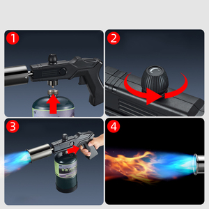 Torche au propane puissante à gros calibre, torche à gaz à poignée pistolet en fibre de carbone de grand diamètre pour barbecue, charbon de bois et soudure - Product Image 4