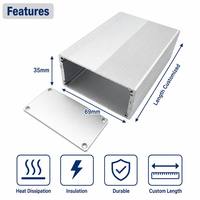 Casing Aluminium 6063 Ekstrusi dengan Heatsink, Anodisasi Perak, untuk PCB Elektronik, Instrumen, dan Mini PC