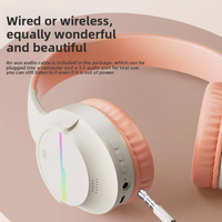 Écouteurs en cuir protéiné souple avec design lumineux respirant, compatibles avec connexion par câble 3,5 mm et double connexion Bluetooth.