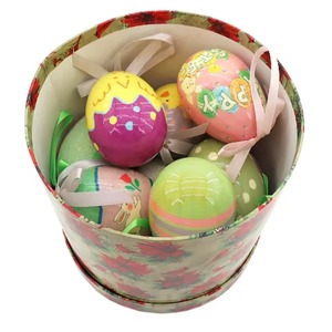 Table Top <b>Ornaments</b> 80mm Polyfoam Egg Wrap With Color Paper 12pcs in Roundt Shape Color Box <b>Easter</b> Eggs for <b>Easter</b> Decorations - Product Image 1