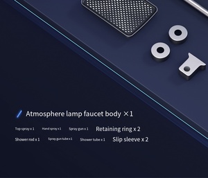 Juego de ducha con rociador superior LED de masaje de lluvia gris, cabezal de lluvia de acero inoxidable, ducha de baño moderna OEM Square <span class=keywords><strong>02</strong></span> - Product Image 5