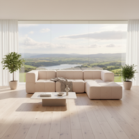 Ensemble de canapés modulaires en mousse compressée sous vide au design moderne, meubles de salon, canapé avec ottoman pour assise au sol