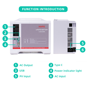 Estación Portátil de Energía de 300W CA, Batería de Respaldo de Litio LiFePO4 de 1kWh para Emergencias en el Hogar, Camping, Generador Solar 50/60Hz - Product Image 2