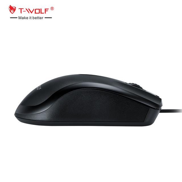 Hot Sale T-WOLF USB Mouse Silent Mouse Business Office Classical Black Mouse for Business Office Laptop Computer PC Desktop