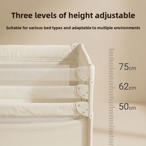 Portable Baby Crib Adjustable Playpen Foldable Cradle Iron Frame Toddler <b>Cot</b> with Wheels for Nursery Travel - Product Image 5