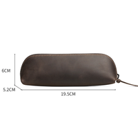 Pochette à crayons vintage en cuir véritable, fabriquée à la main, avec fermeture éclair rétro, pour le bureau, l'école et les fournitures scolaires, vente en gros par RR Factory