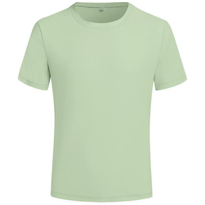 Camiseta de Manga Corta con Cuello Redondo de Nailon Personalizada, Color Sólido, Delgada, para Ocio y Trabajo, en Gris, Blanco, Verde Claro, Verde Militar y Negro - Product Image 2