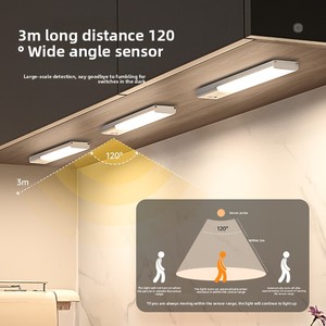 Tira de luz LED con Sensor de <span class=keywords><strong>cuerpo</strong></span> <span class=keywords><strong>humano</strong></span> automático inteligente, tira larga magnética recargable para armarios de luz, electrodomésticos de vino - Product Image 2
