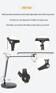 Lampada da Scrivania LED Flessibile con <span class=keywords><strong>Braccio</strong></span> Orientabile e Morsetto, Controllo Touch, in Alluminio Nero per Fai-da-Te - Product Image 5