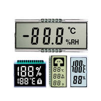 Modul LCD 7 Segmen dengan Lampu Latar Metalpin 7 Digit Ukuran Khusus untuk Psikrometer Digital Sling