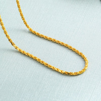 Kalung Wanita Cantik Berlapis Emas Aluvial, Warna Tahan Lama, Nuansa Mewah, Rantai Bambu Panjang Sebatas Tulang Selangka, Berlapis Emas, Tembaga Yiwu