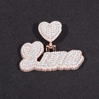 Collier Pendentif Nom 3D Personnalisé en Argent Sterling 925, Bijoux Hip Hop Iced Out, Diamant Moissanite VVS pour Hommes et Femmes
