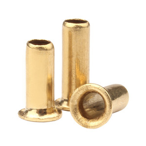 M3 M4 M5 Rivets tubulaires creux à œillet en cuivre massif et laiton, 2 x 5mm 6mm 12mm 22mm, œillets à trou traversant - Product Image 2